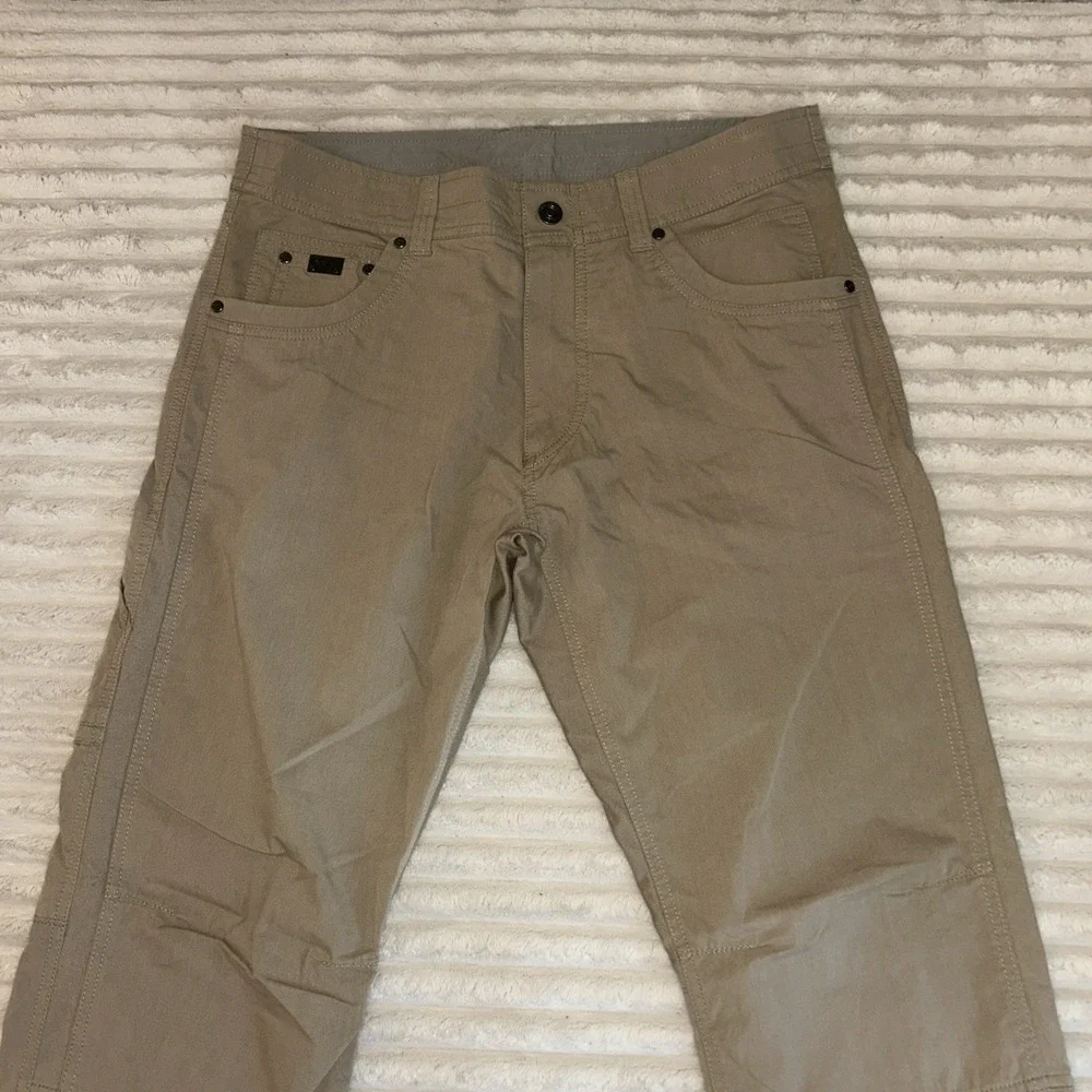 Kuhl Radikl Pants Khaki Tan Hiking Outdoor Hybrid Utility Pants Mens Size 34x30